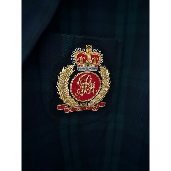Andrea Behar x Boston Proper Chest‎ Emblem Chest Tartan Plaid Blazer Size 8 - Picture 8 of 9